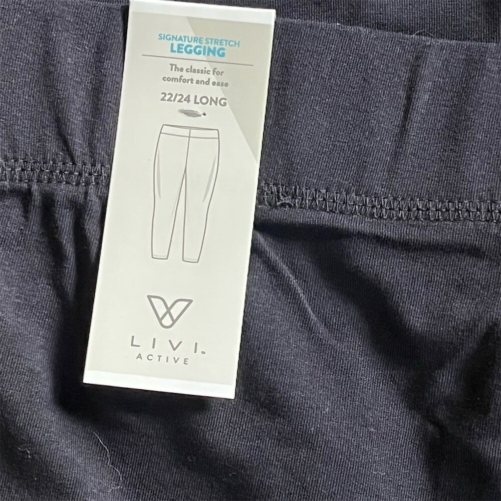 LIVI Active Signature Stretch Legging Womens Plus 22W Long Black High
